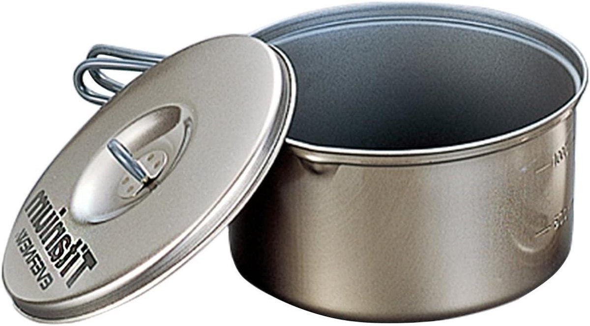 Titanium Pot - Kookgerei Lichtgewicht - Kamperen Buiten - Antiaanbaklaag - 1.3 Liter - Zilver