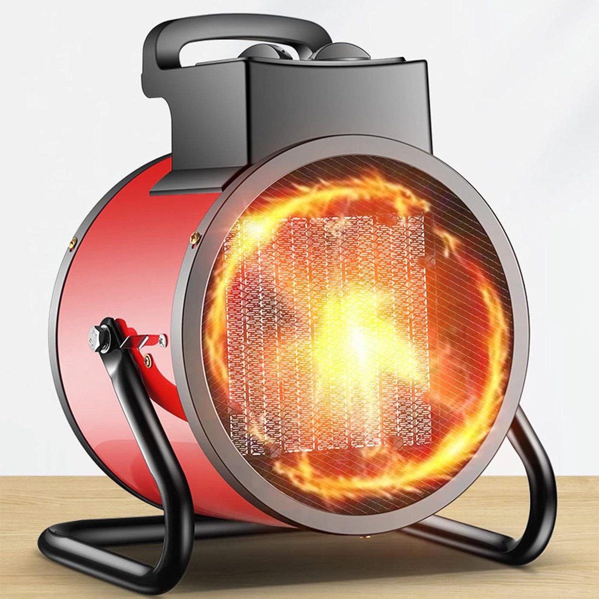 Werkplaatskachel - Draagbare Heater - Snelle Verwarming - Waterdicht Ontwerp - 2kW 3kW - Rood