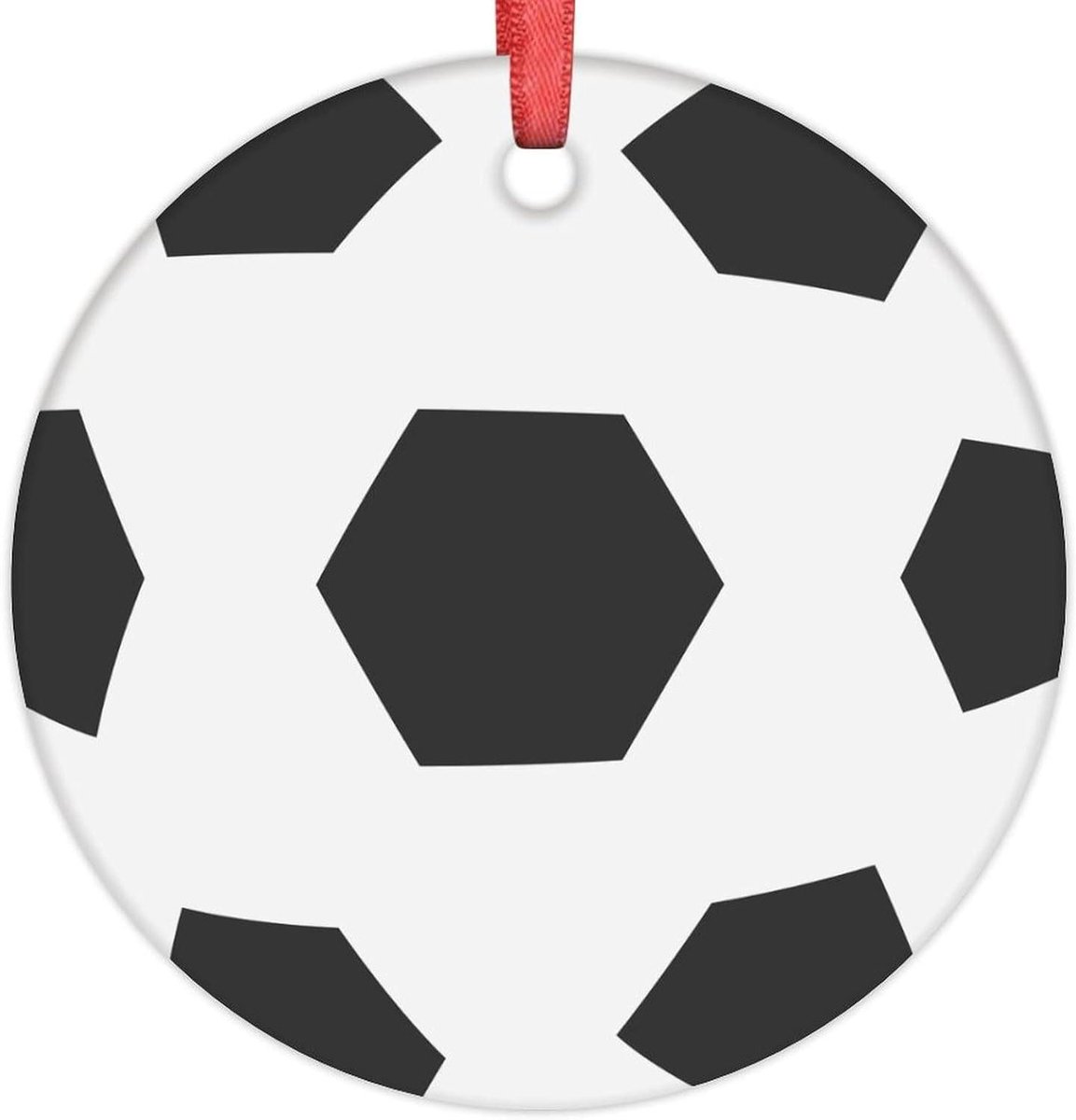 Voetbal Kerst Ornament - Sport Decoratie - Boom Versieren - Dubbelzijdig Bedrukt - 3 Inch - Stijl 2