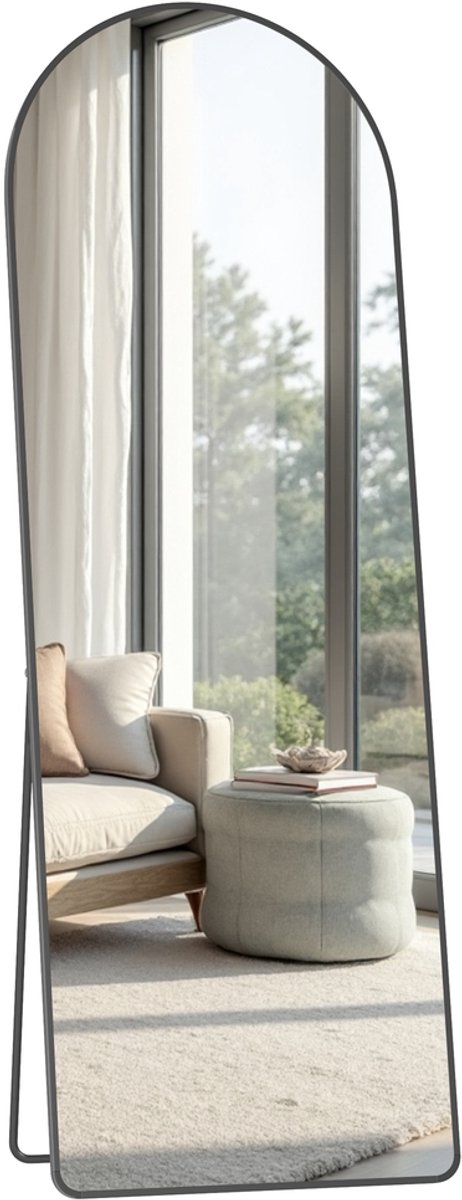 Spiegel van volledige lengte - 160 x 50 - Gehard glas - Staand en wandmodel - Gebogen ontwerp