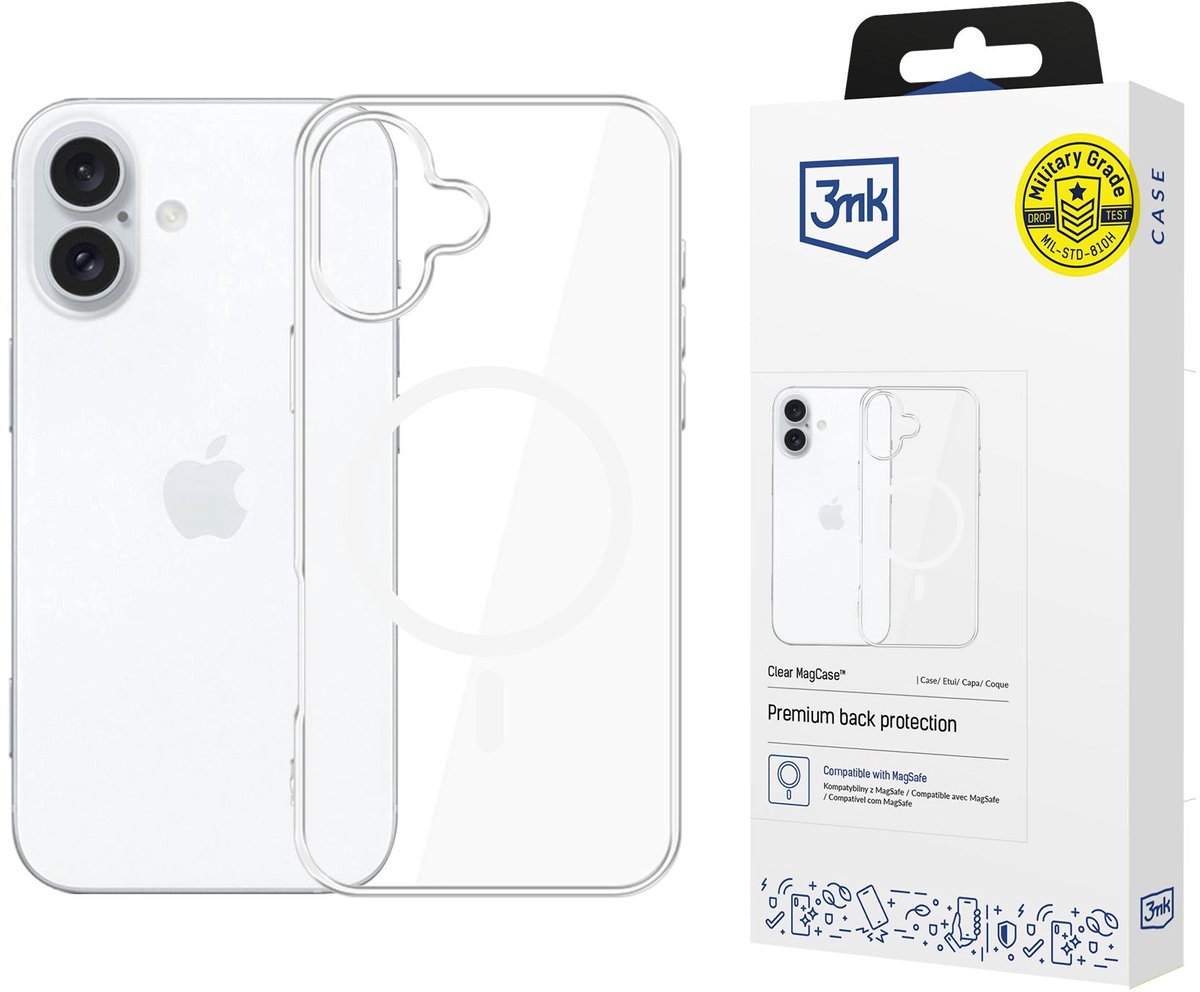 3Mk Transparante Magcase Voor Apple Iphone 17 Hoesje Met Bescherming En Magnetische Sluiting.