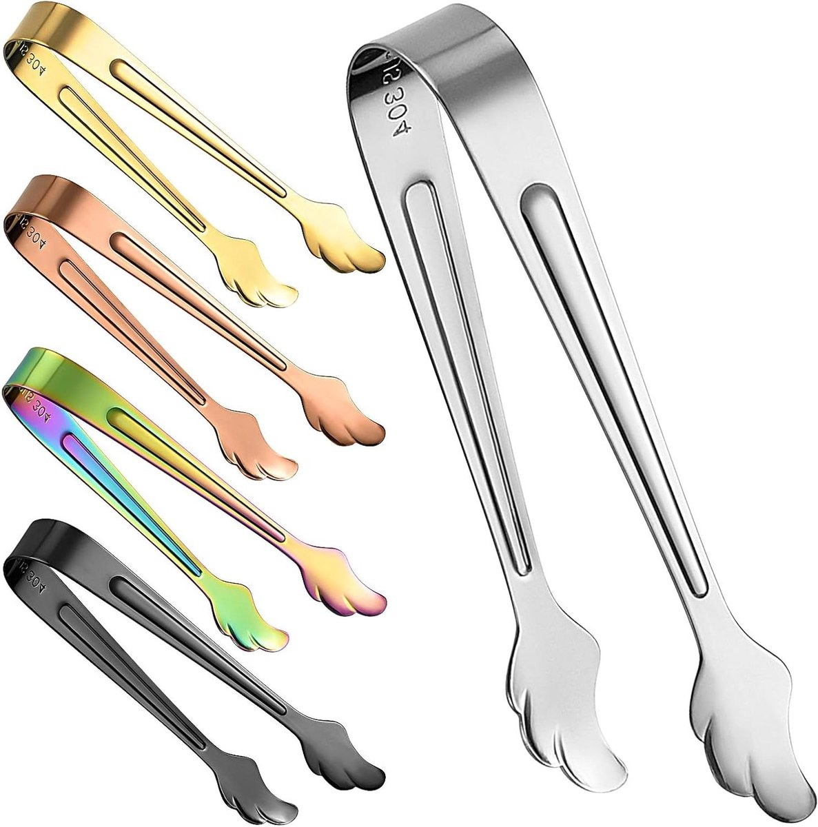 Mini Serveertang - IJstang Buffet - Eten Serveren - Roestvrij Staal - 11.5 cm - Goud