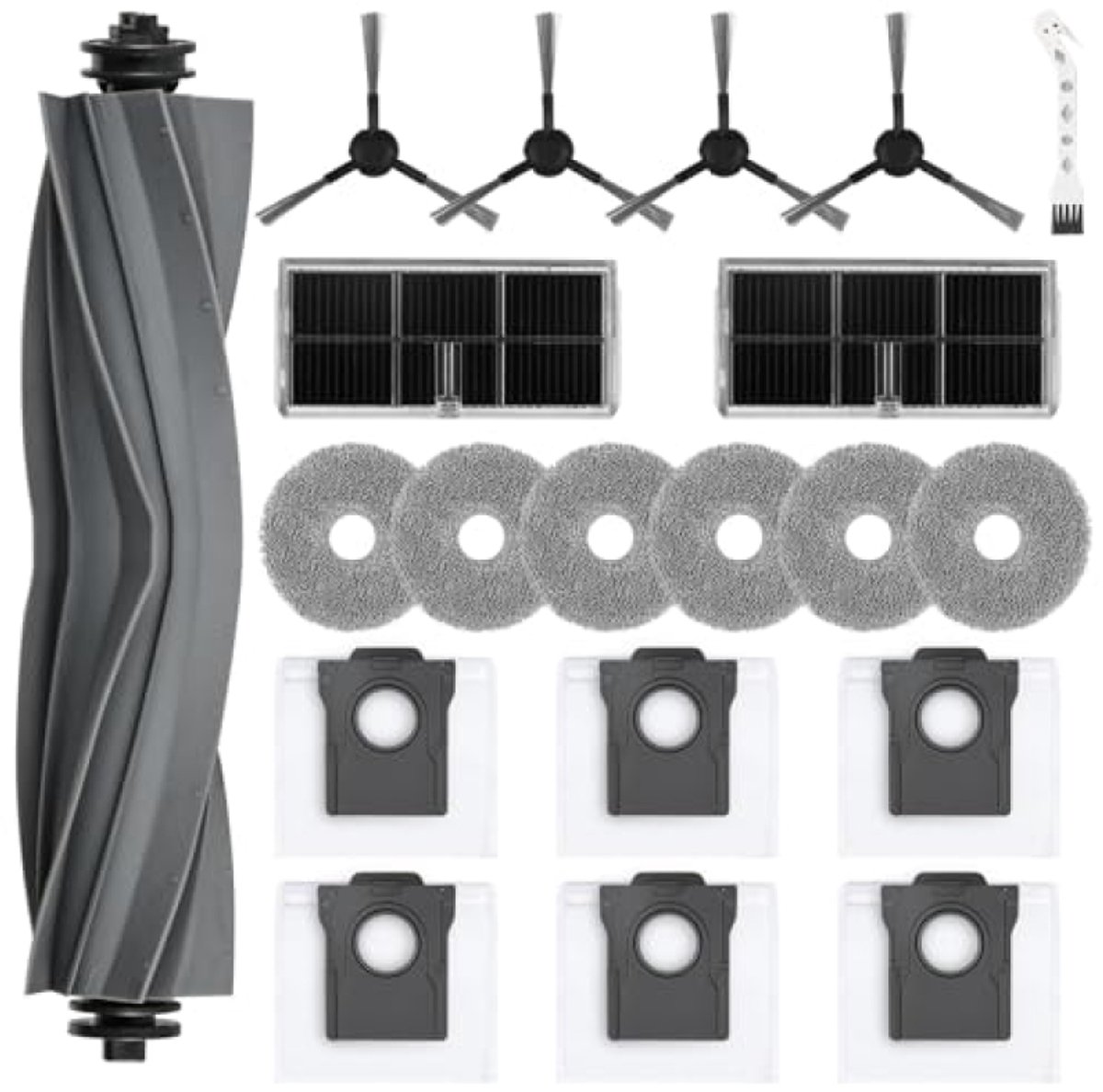 PromoHome Accessoireset voor Dreame L10s Ultra Gen 2, Mova E30 Ultra, L40 Ultra AE - 1 Hoofdborstel, 6 Stofzakken, 6 Dweilen, 4 Zijborstels, 2 Filters