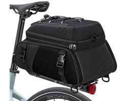 3-in-1 fietstas bagagedrager 15L waterdicht reflecterend zwart