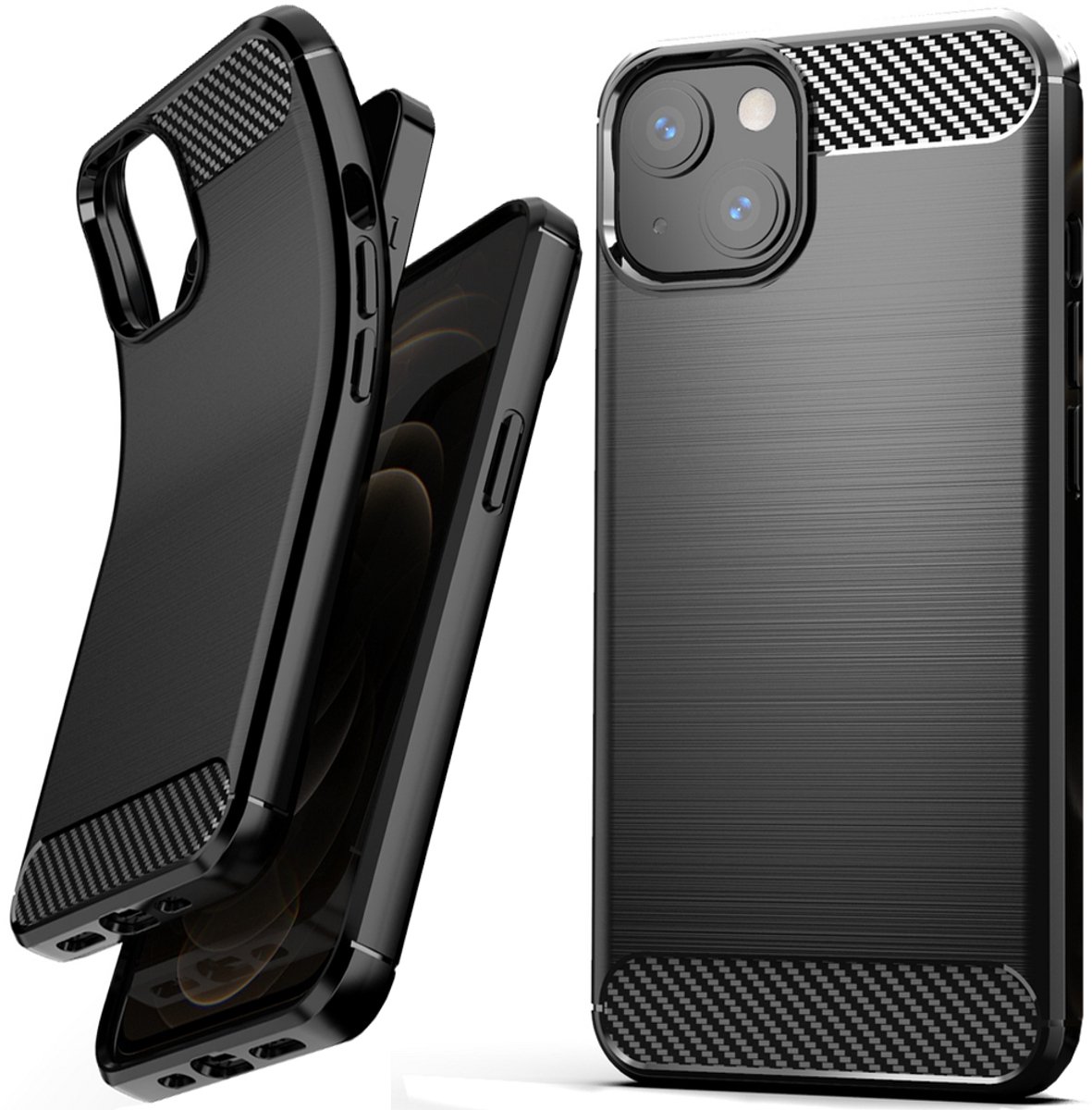 Carbon Case Flexibele Hoes Voor Iphone 13 Mini Telefoonbescherming Met Carbon
