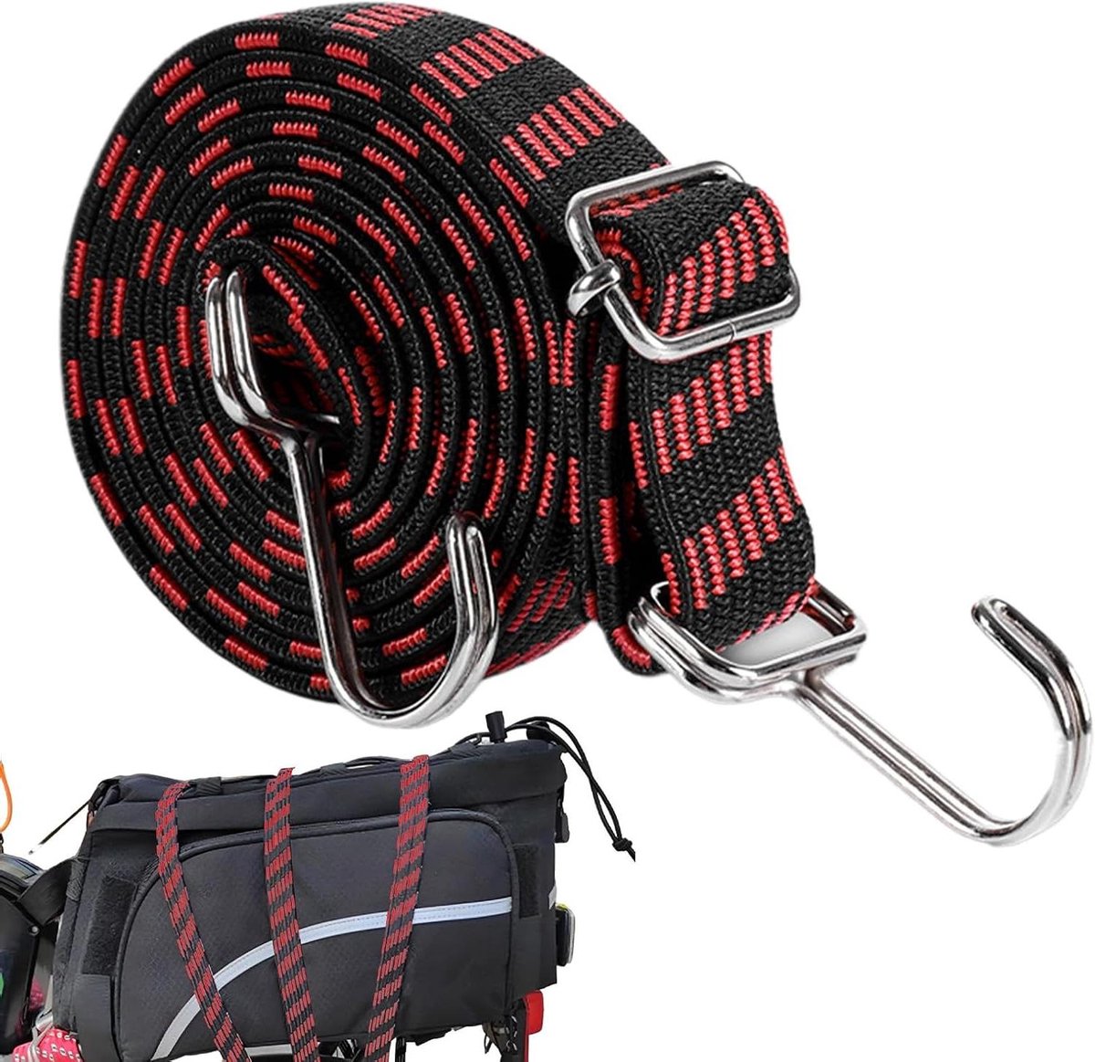 Bungee Koorden - Elastische Banden - Vracht Bevestigen - Verstelbare Lengte - 1 Meter - Zwart