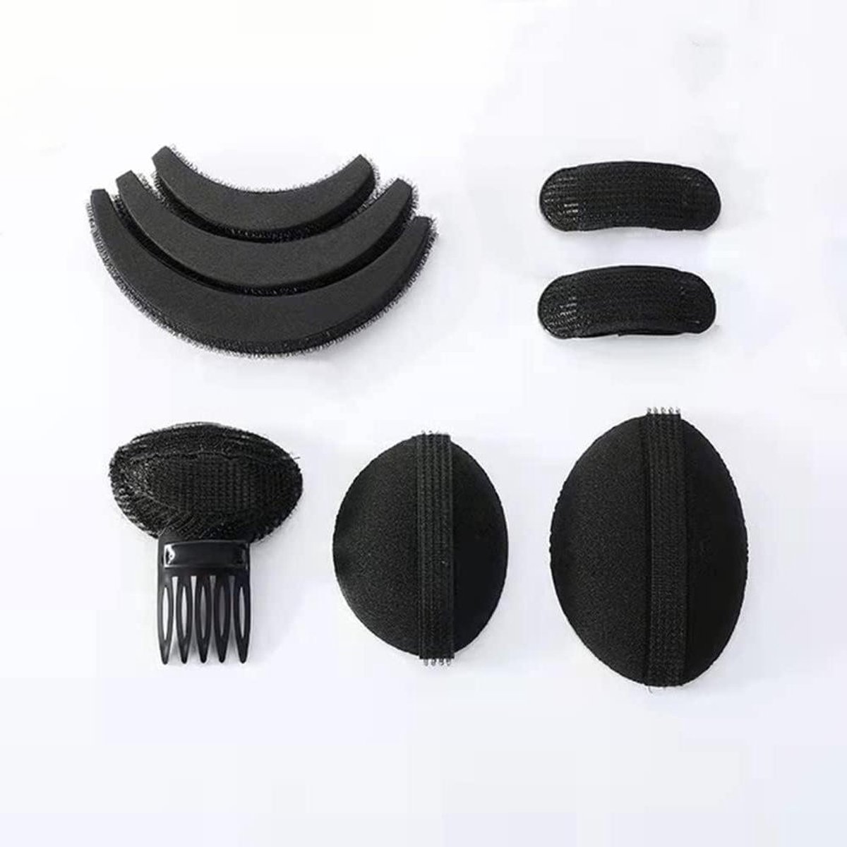 Haarvolume Set - Kapsel Tools - Mooi Kapsel Maken - Lichtgewicht Materiaal - 8 Stuks - Zwart