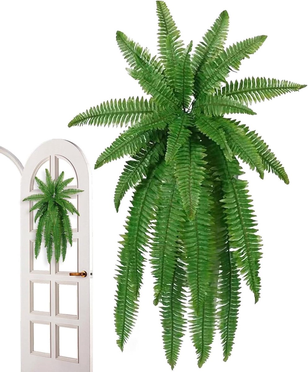 Kunstplant Varens - Decoratieve Plant - Ruimte Verfraaien - Realistisch Uiterlijk - 18 Takken - Groen