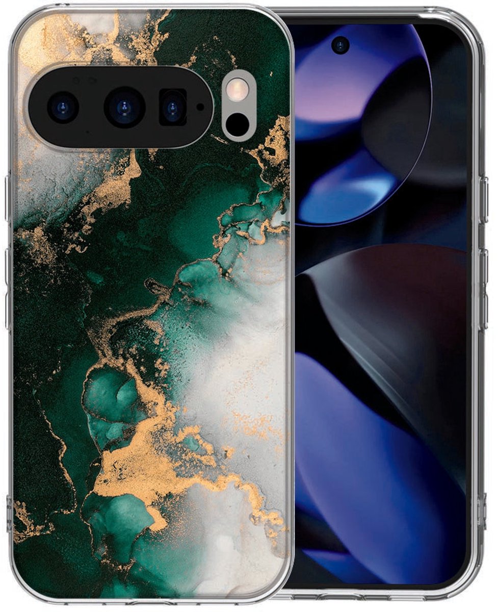 Google Pixel 10 / 10 Pro TPU hoesje Marmer Groen