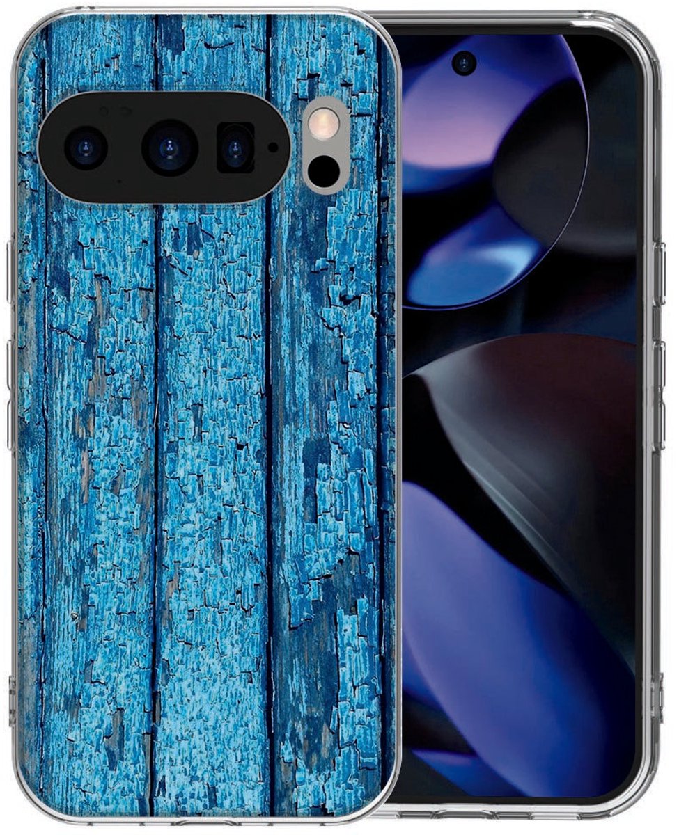Google Pixel 10 / 10 Pro TPU hoesje Wood Blue