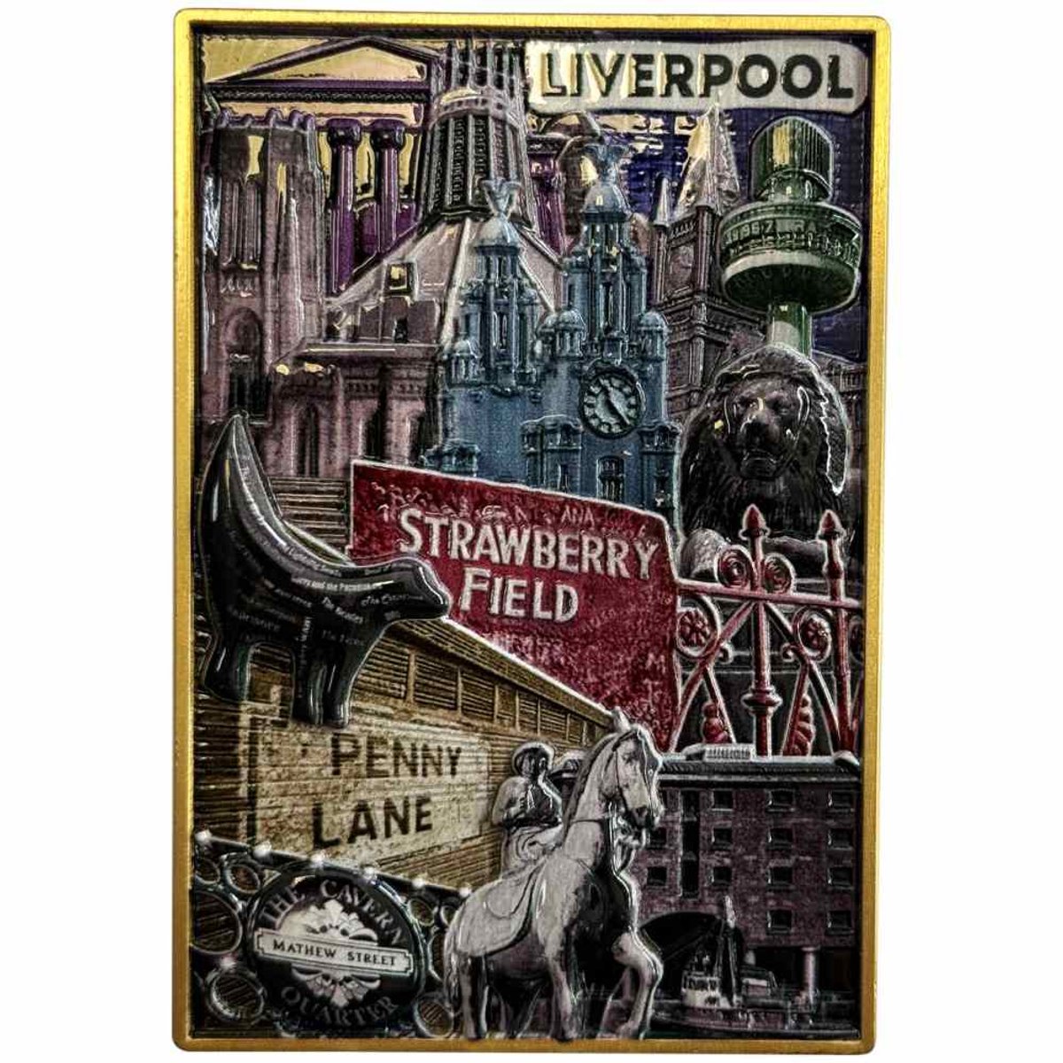 The Beatles - City Of Liverpool Landmarks Koelkastmagneet - Multicolours