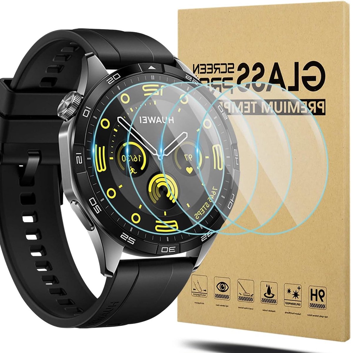 Schermbeschermer - Gehard Glas - Smartwatch Beschermen - 9H Krasbestendig - 46mm - Transparant
