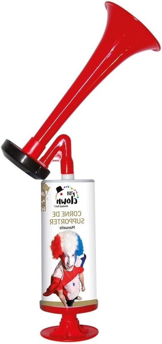 Supporter Hoorn - Feest Toeter - Team Aanmoedigen - Handmatige Bediening - 35 cm - Rood