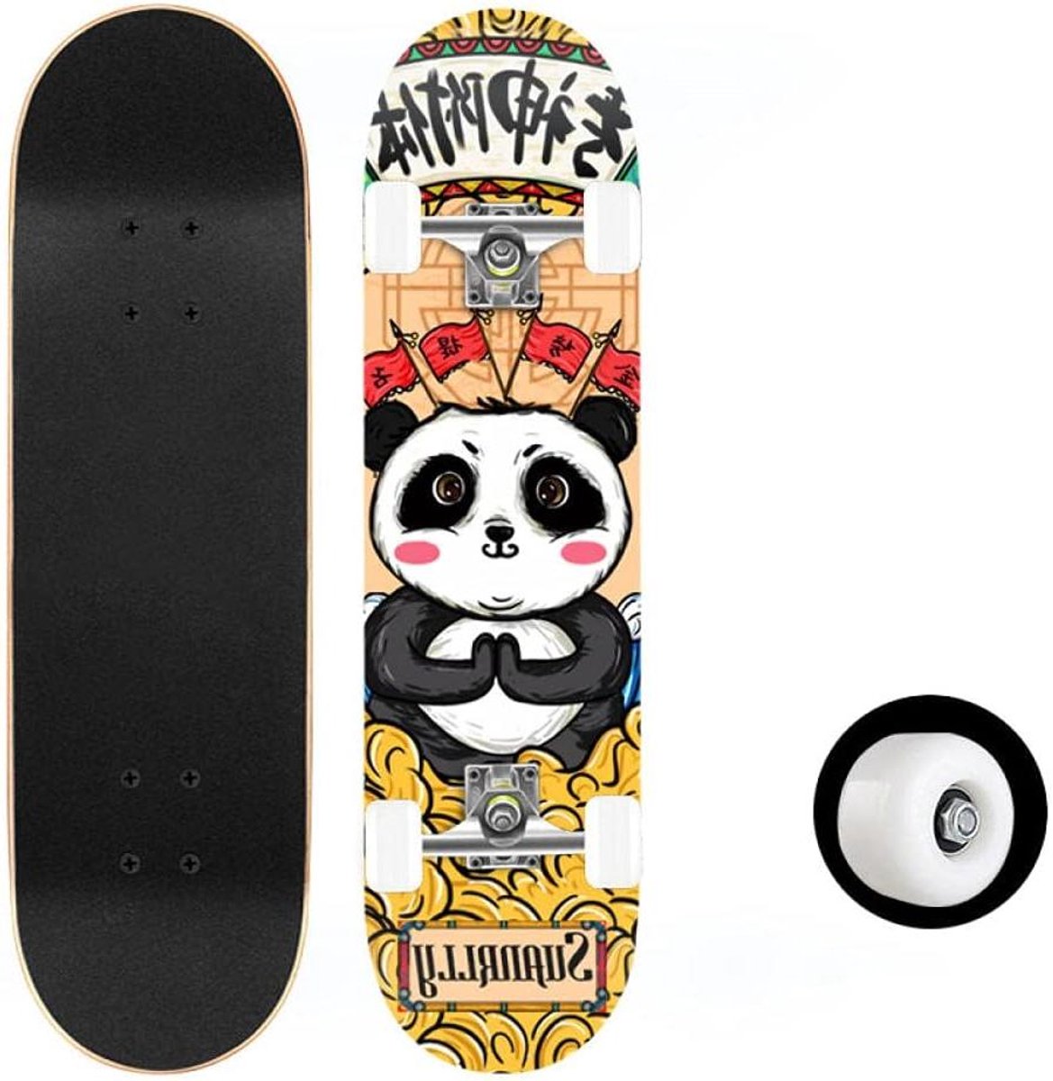 Skateboard Longboard Buiten skateboarden 7-laags esdoornhout 80x20cm Panda patroon