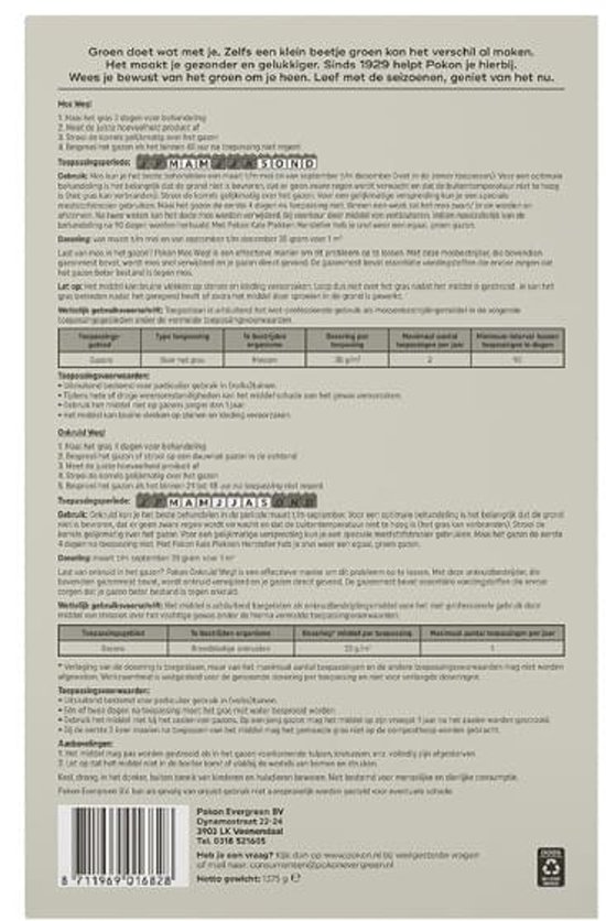 Pokon Mos en Onkruid Weg (1375 gram/25m²) - Werkt tegen Onkruid - Met gratis cheatsheet van Merkloos	 — afbeelding 2