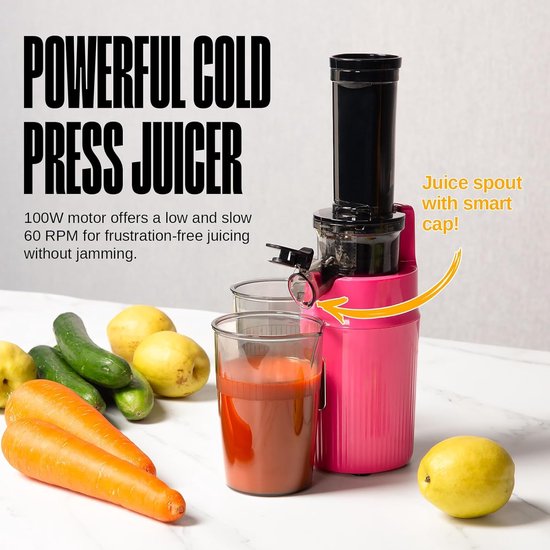 Slow Juicer met lage snelheid van 60 tpm - Compacte sapcentrifuge voor vers gezond sap — afbeelding 5