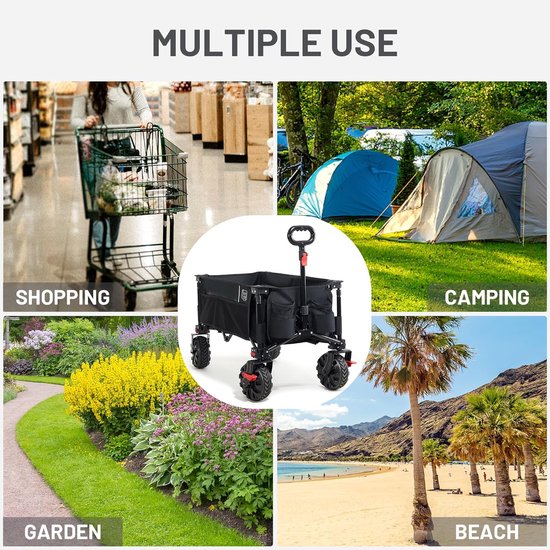 Bolderkar opvouwbaar - Stevig opvouwbaar frame - Strandwagen - Trekkar van Bolderkar Opvouwbaar — afbeelding 4