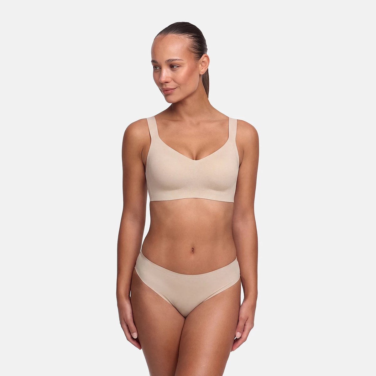 creamyfabrics Creamy Fabrics - Seamless Compact Push-Up Bh - Naadloos - Ultra Zacht - Comfortabel - Sculptend - Ideaal Voor Elke Dag - Beige - L