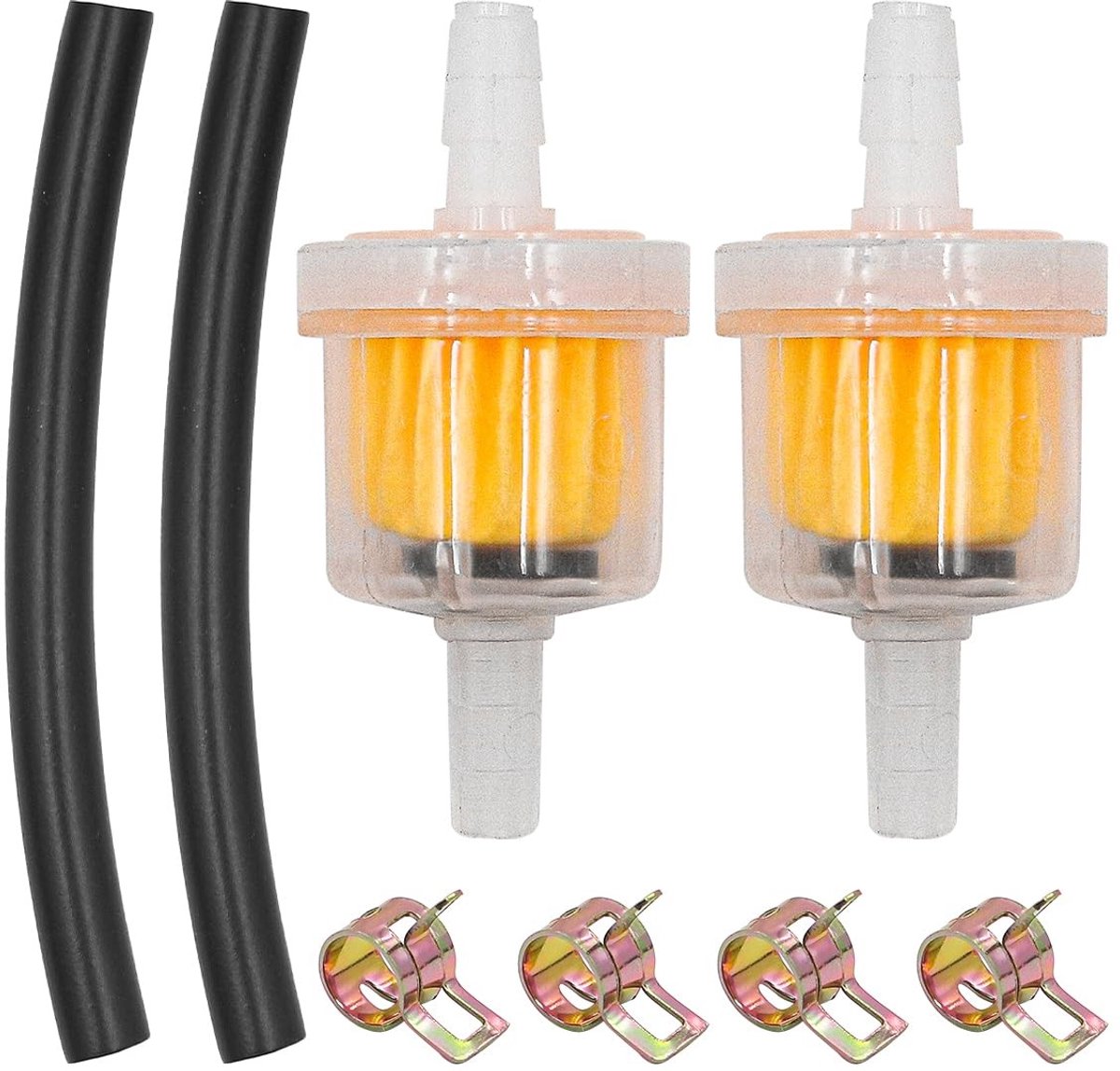 Namvo Brandstoffilter Set 4PCS met Slangen en Klemmen voor Motoren en Tuinmachines