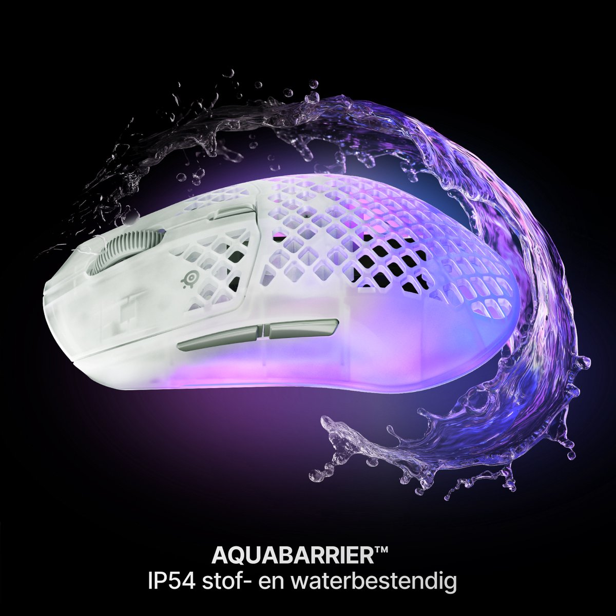 SteelSeries Aerox 3 Wireless Gen 2 - Draadloze Gaming Muis - 4000 Hz Polling Rate - Ghost/Wit thumbnail 8