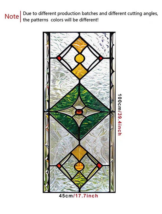 Stained Glass Window Film Vintage Tinted Window Glass With Anti-Peeping ...