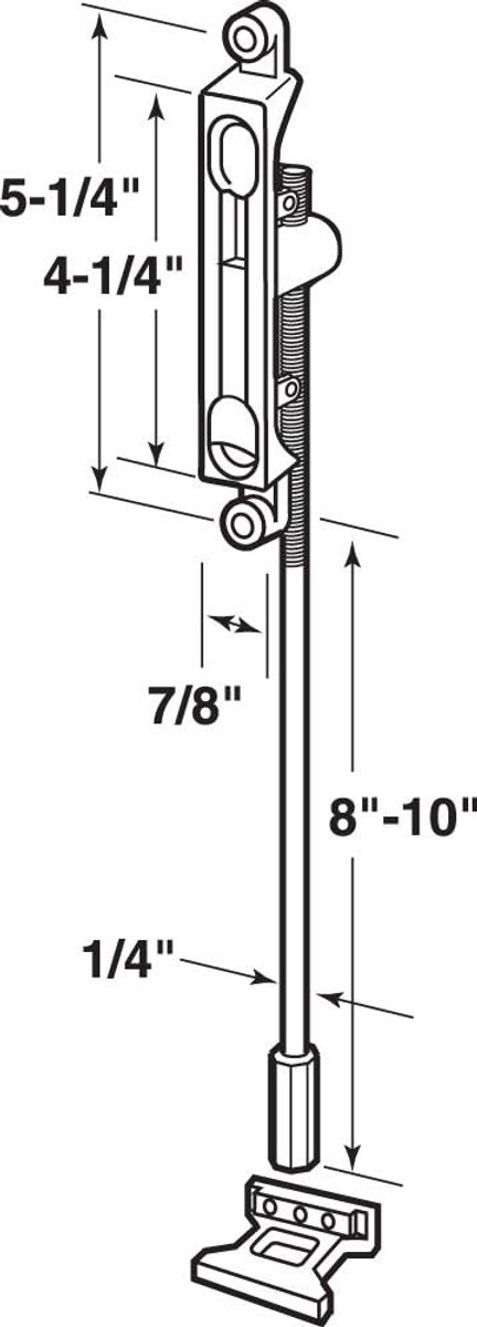 Inbouwbout Deur - Vergrendelbout Sluiting - Deuren Beveiligen - Verstelbare Boutstang - 25 x 97 x 443 millimeter - Aluminium