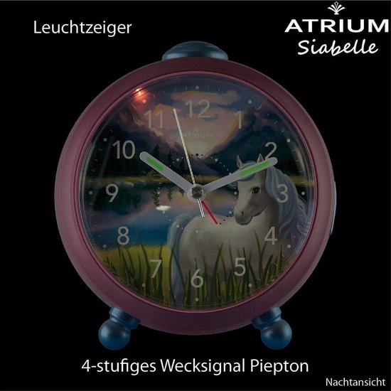 Kinderwekker Paard - Wekker Kinderkamer - Wakker Worden - Stil Kwarts Uurwerk - 105 cm - Roze — afbeelding 3