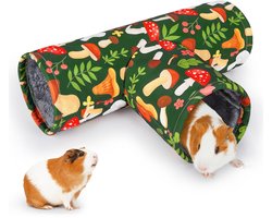 Cavia-tunnel — Wasbaar, schuilplaats, draagbare konijnentunnel, zachte fretentunnel — Ideaal om te spelen en te rusten — Cavia-accessoire (ook geschikt voor egels, hamsters, enz.) — Groen