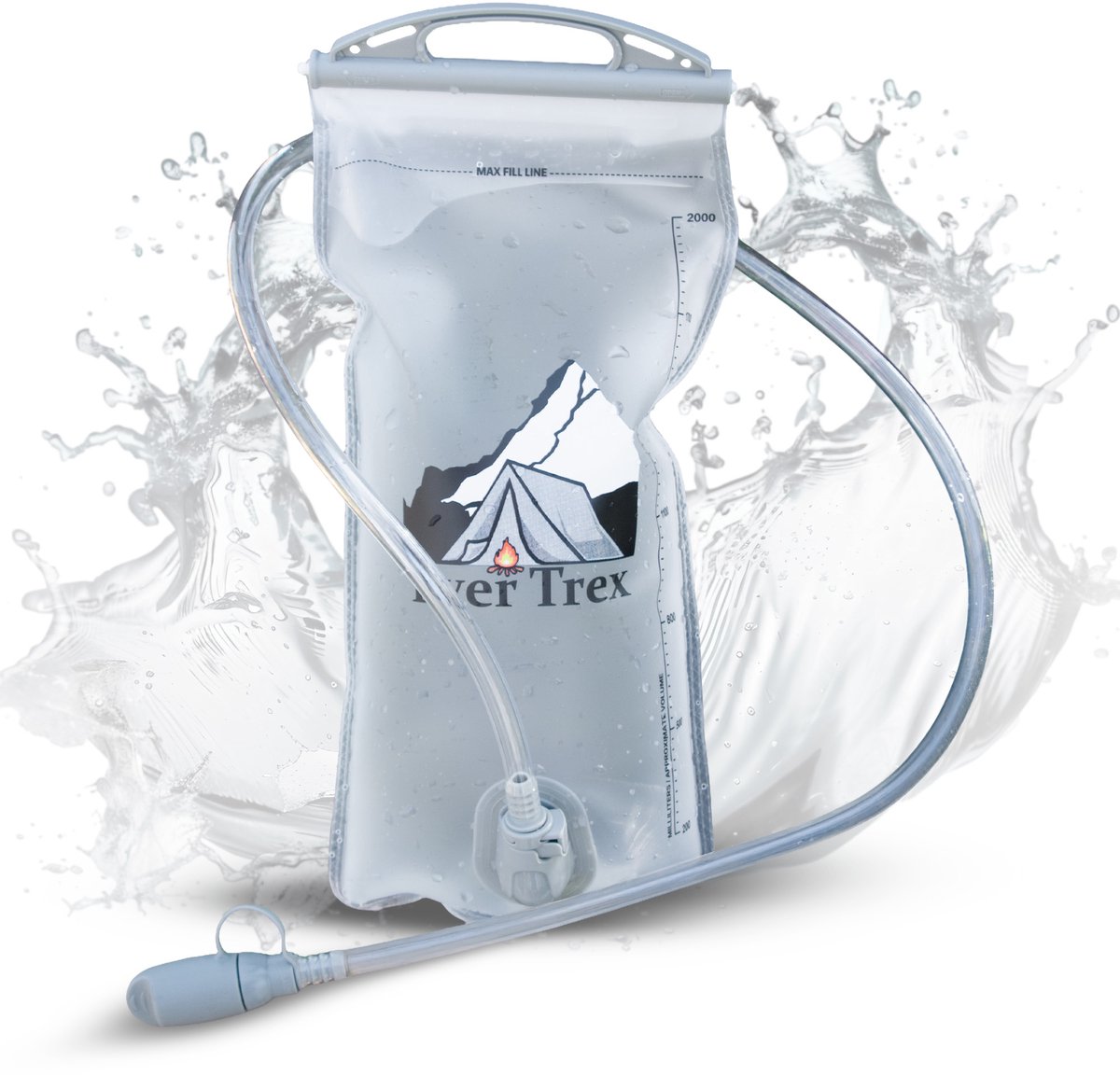 Ever Trex Waterzak - 2 Liter - PEVA - Drinkzak - Festival - Hardlopen - Kamperen - Voor Drinkrugzak - Transparant