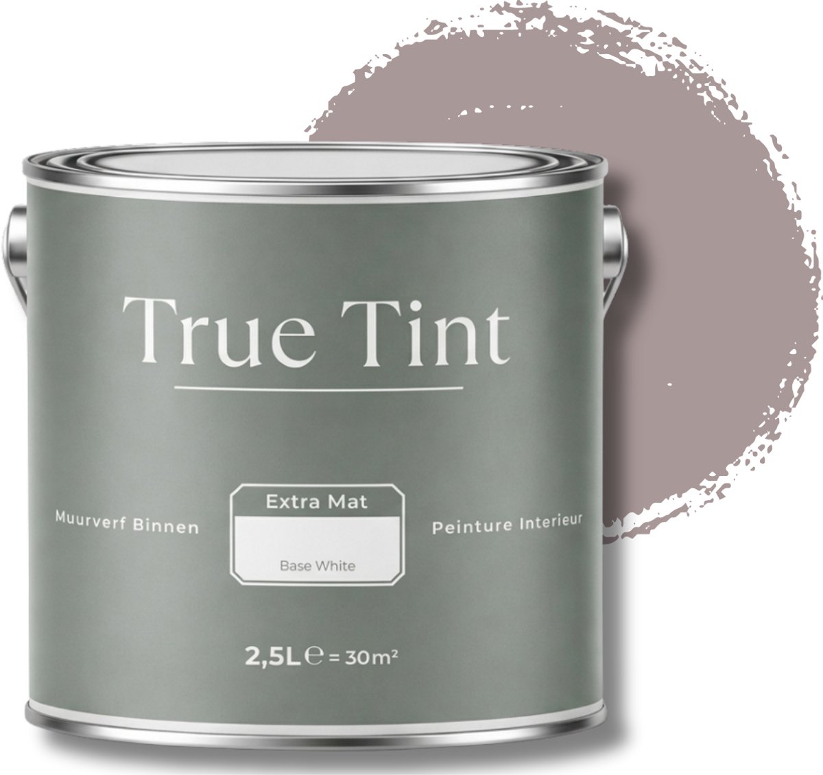 True Tint Muurverf Mat - Elegant Mauve - 2,5 L - The Warm Neutrals Collection - Mauve Muurverf - Rendement 30m² - Muurverf Mauve - Matte Muurverf - Zachte Neutrale Kleur - Mengverf