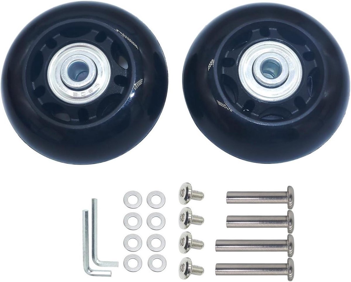 Bagage Koffer Wielen - Vervangende Wielen Skate - Koffer Reparatie - Slijtvast Rubber Materiaal - 60mm x 24mm - Zwart