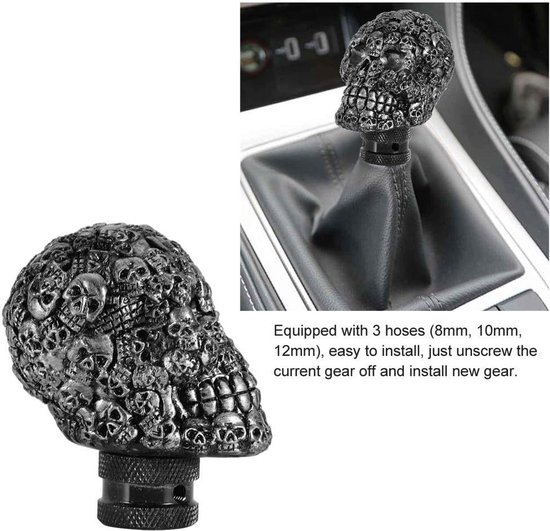 Schakelpook Schedel - Hendel Stick - Auto Interieur - Uniek Schedel Design - 80mm Hoogte - Zwart — afbeelding 4