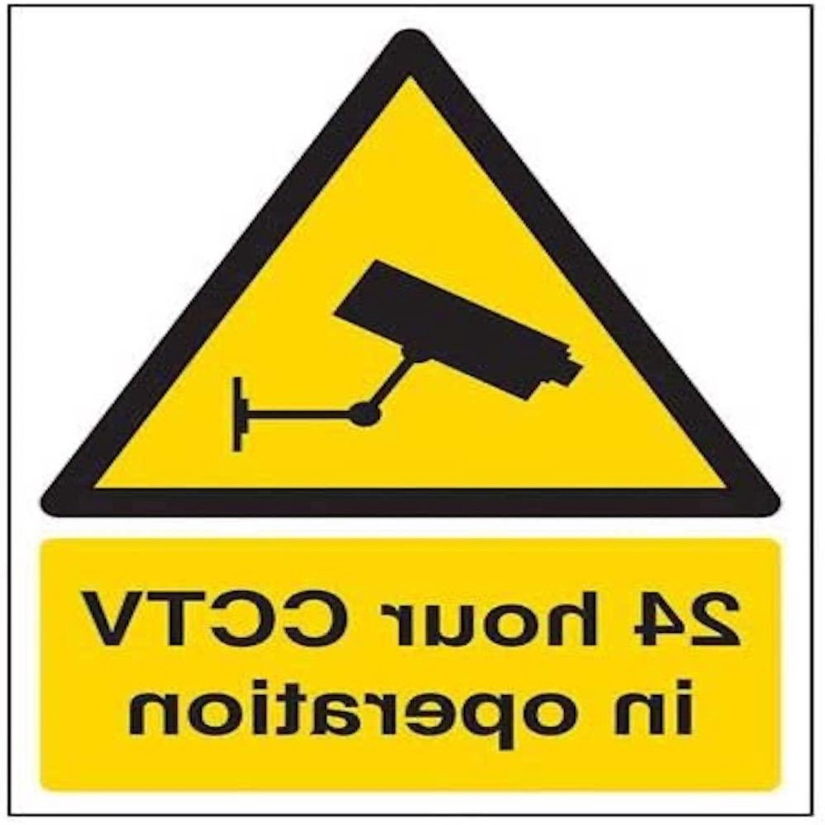Veiligheidsbord Cameratoezicht - Waarschuwingsbord CCTV - Bedrijfsterrein Beveiligen - Voldoet aan EN ISO 7010 - 200x300mm - Geel Zwart