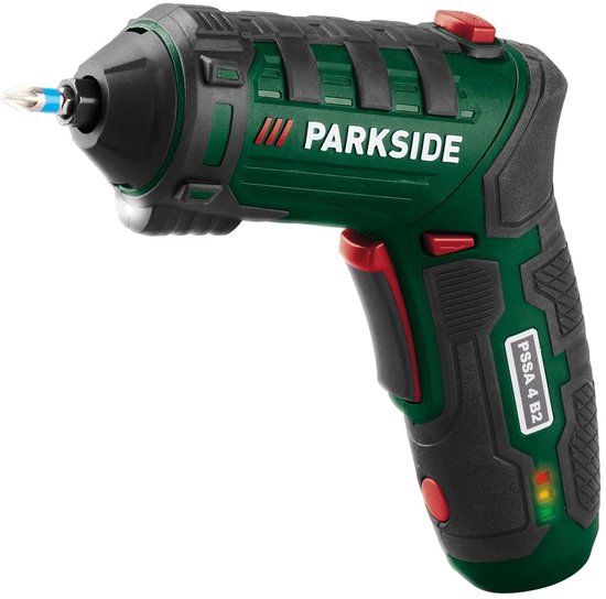 Accu schroevendraaier 4V PARKSIDE met LED-licht, magnetische bithouder, softgrip en USB-C opladen