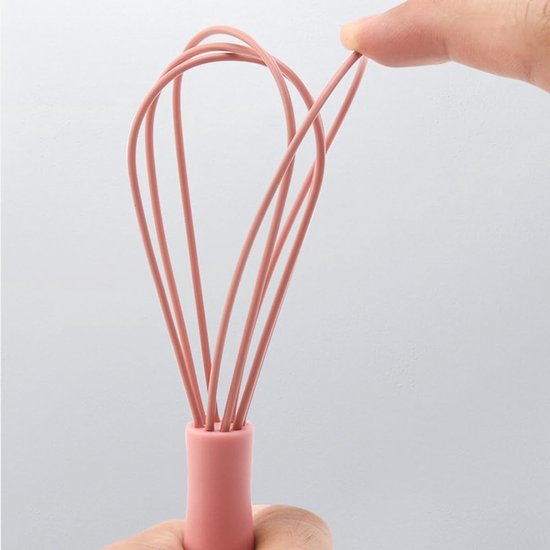 VALINK Silicone Whisk, Egg Whisk, Silicone Balloon Whisk Small Silicone Whisk Egg Stirrer for Mixing Cooking Baking Hot Chocolate Grey — afbeelding 4