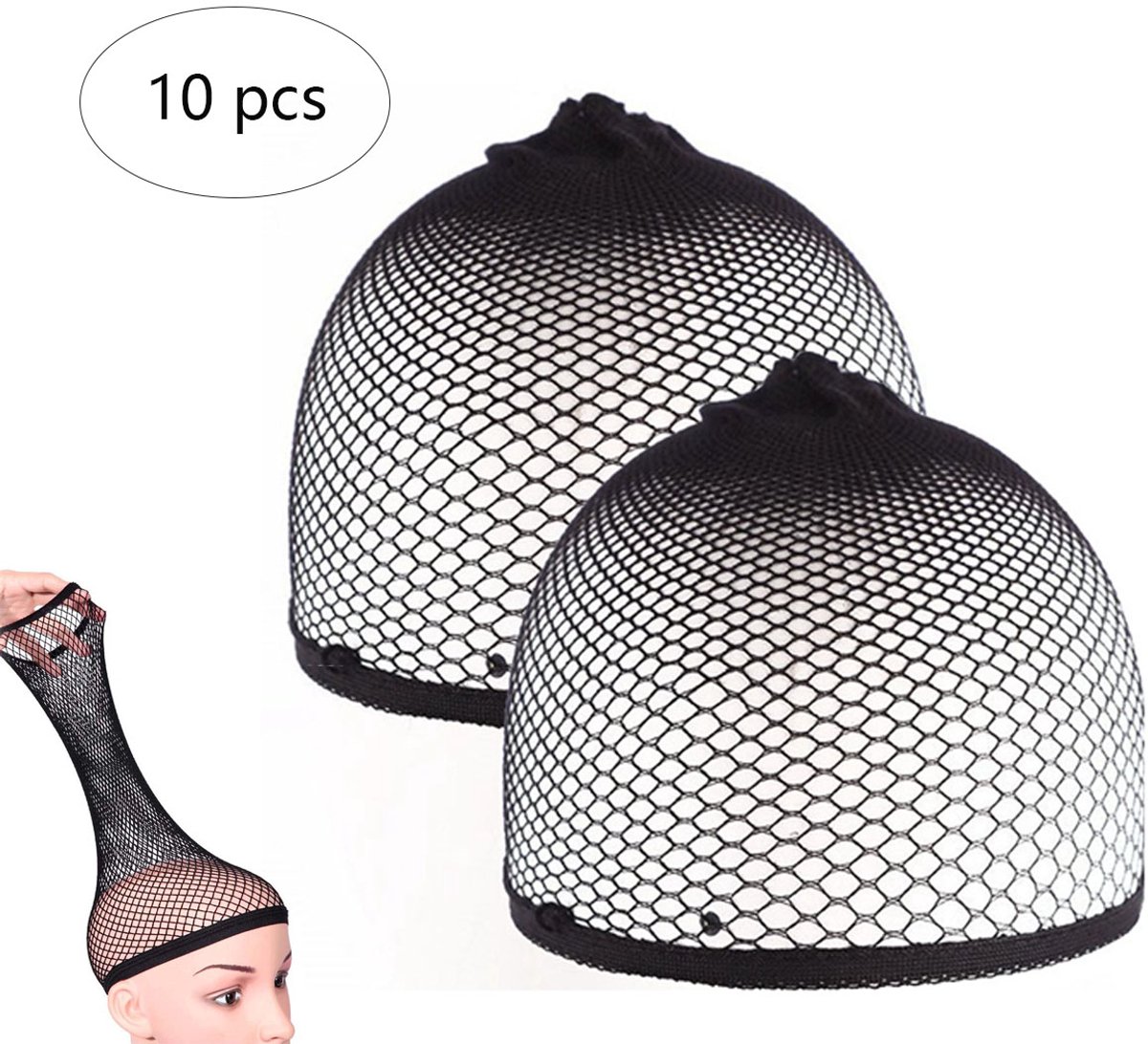 10-stuks Haarnetje - Zwart elastisch mesh pruikmutsje - Zwart mesh pruikmutsje - Elastisch haarnetje - Hoge elasticiteit - Beide uiteinden zijn bruikbaar - Unisex - Geschikt voor het dragen van pruiken, ballet, paardrijden, enz. - Zwart
