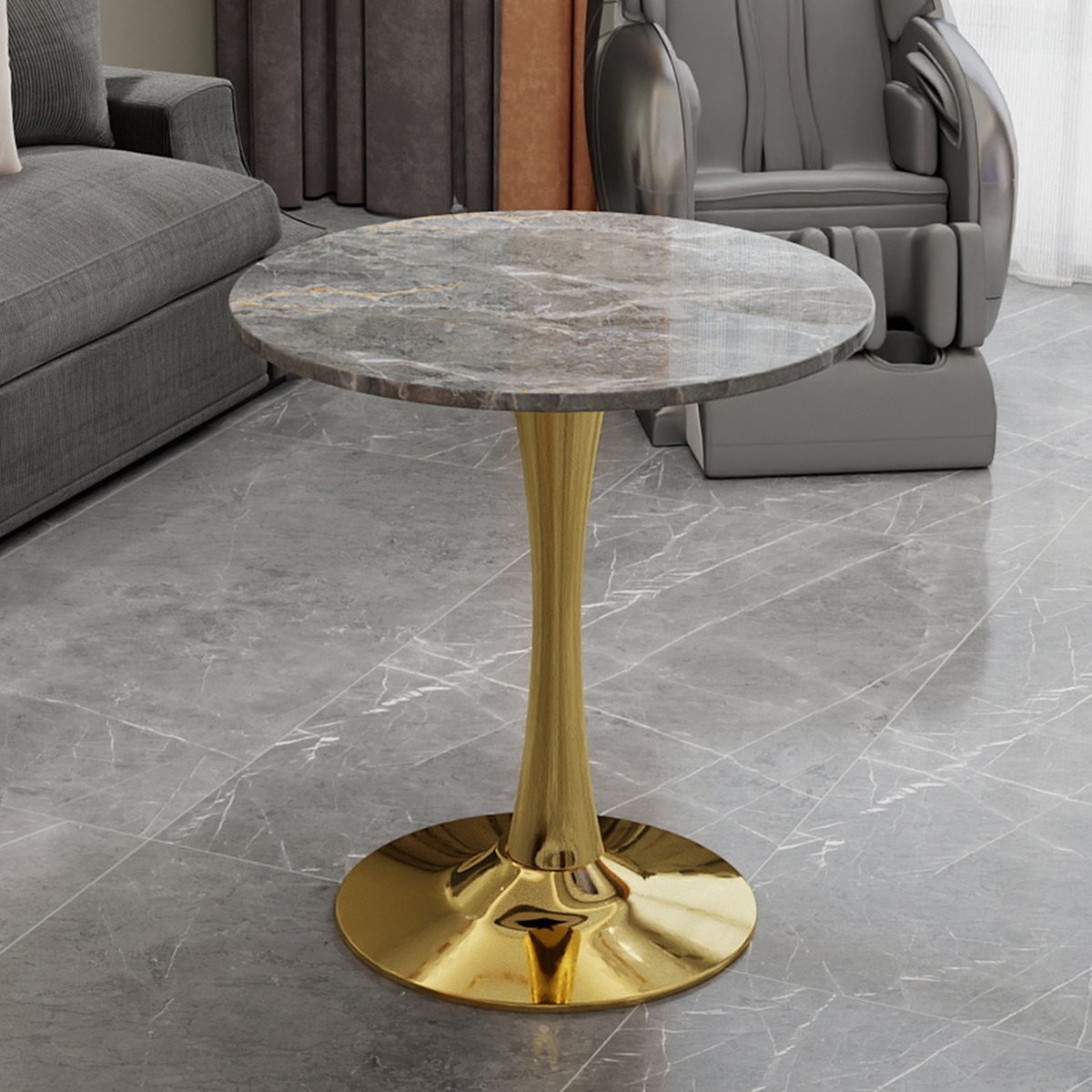 Wishdor - Ronde Salontafel - Strakke Lijnen En Compact Ontwerp - Moderne En Minimalistisch