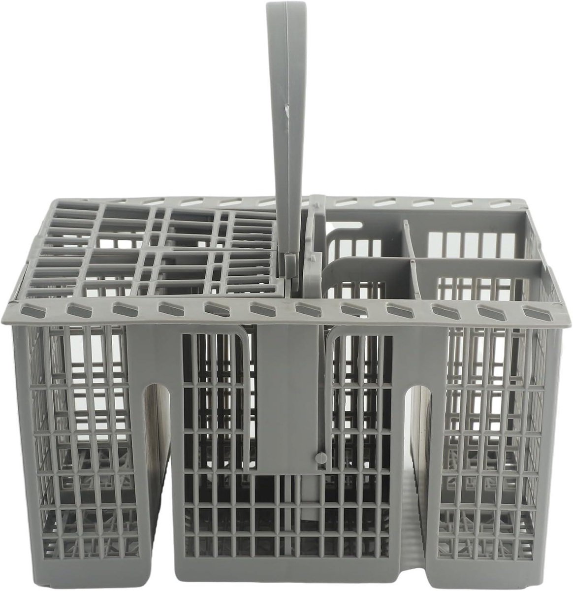 Bestekmand Vaatwasser - Bestekhouder - Vaat Reinigen - Afneembare Handgreep - 21 x 17 x 13 cm - Grijs