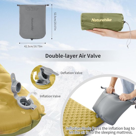 Zelfopblazende Mat - Luchtbed Camping - Outdoor Slapen - Warmte Isolatie 3.5R - 7cm Dik - Groen — afbeelding 3