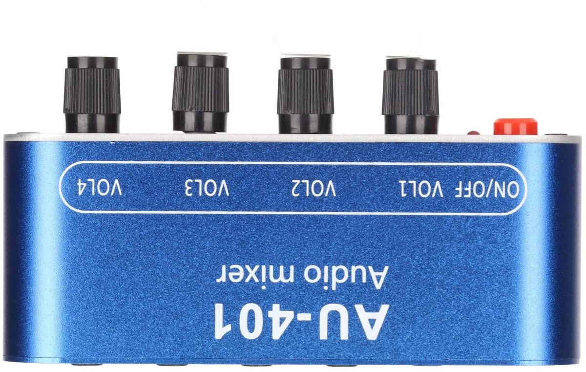 Allecto - Mix 4-Channel Stereo Mixer - 4x In 1x Out met Volume Aanpassing