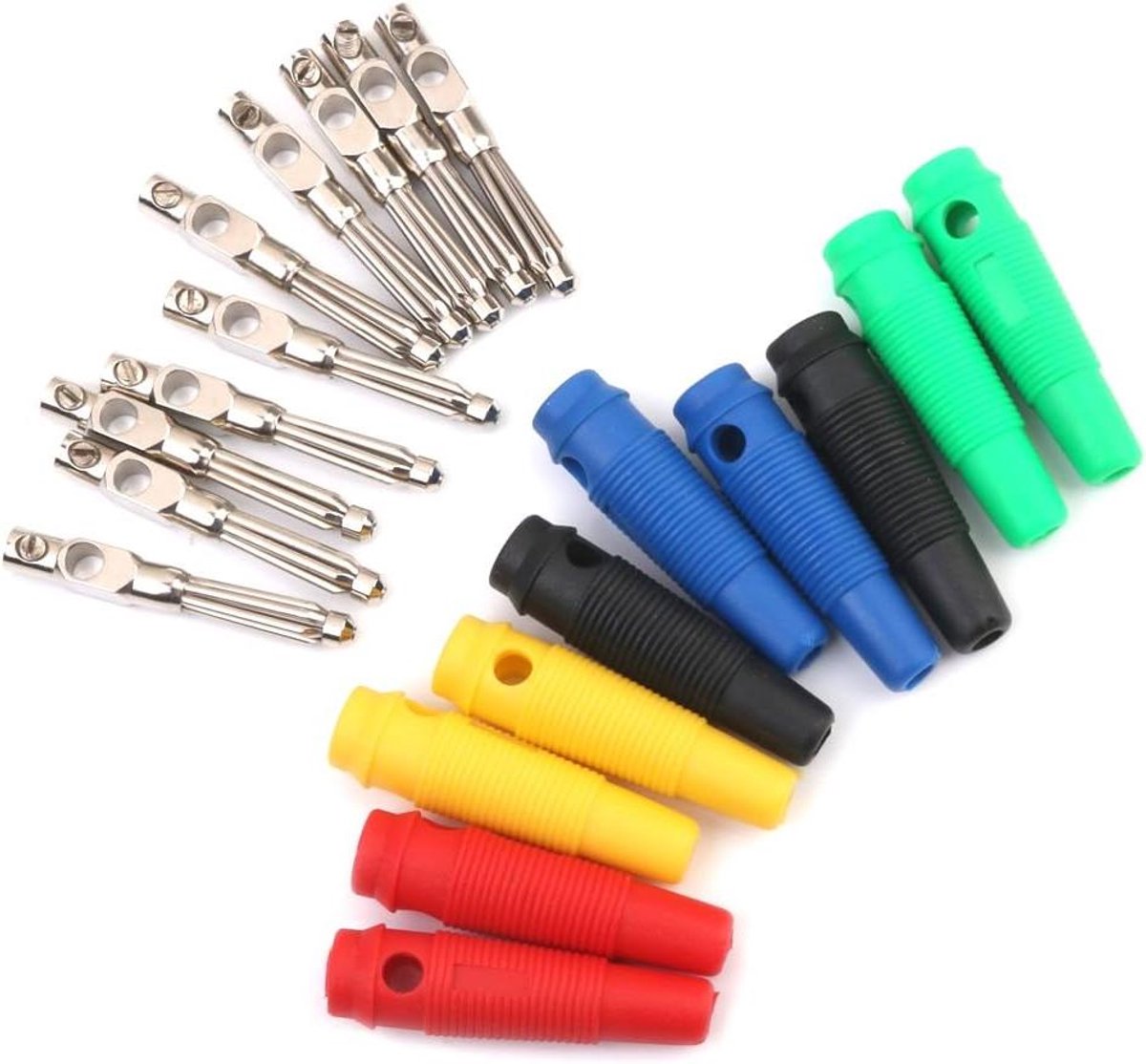 10 Stuks Geïsoleerde Koperen Banaanstekkers 4mm voor Luidsprekerkabel - Diverse Kleuren