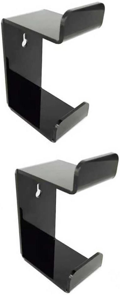 2 STKS Acryl Game Controller Houders en Hoofdtelefoon Houders, Universele Dual Controller Stand, Controller Display Stand (Zwart)