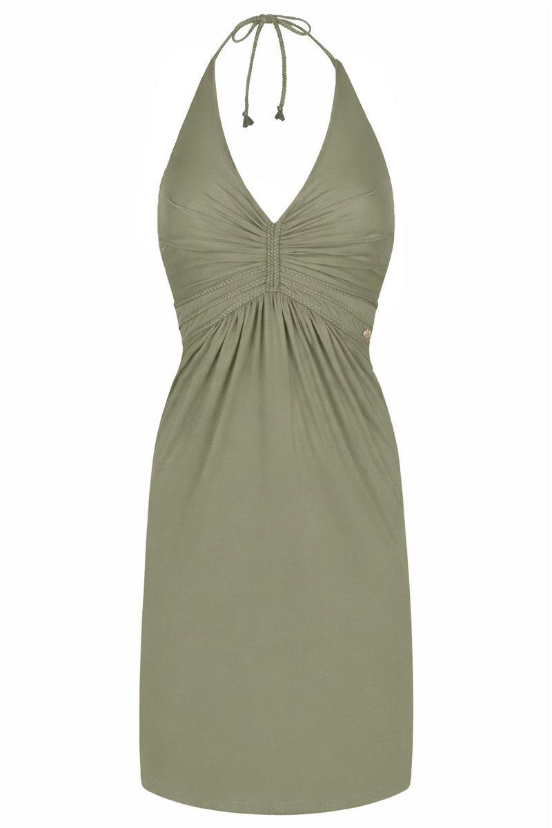 Chic by Lirette - Korte halter jurk Natural - Zeegroen - L
