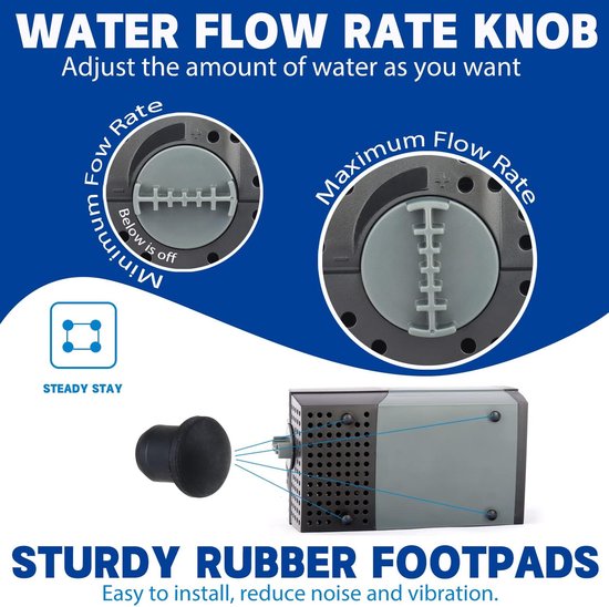 Dompelpomp Vijver - Waterpomp Fontein - Tuin Waterpartijen - Verstelbare Waterstroom - 185 GPH — afbeelding 4