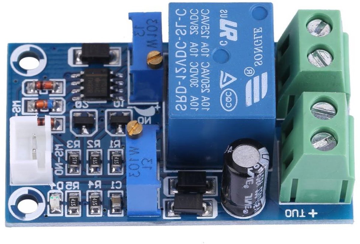 Onderspanningsbeveiliging - Accu beschermmodule - Batterij beschermen - Automatisch in- en uitschakelen - 12 Volt 10 Ampère - Blauw