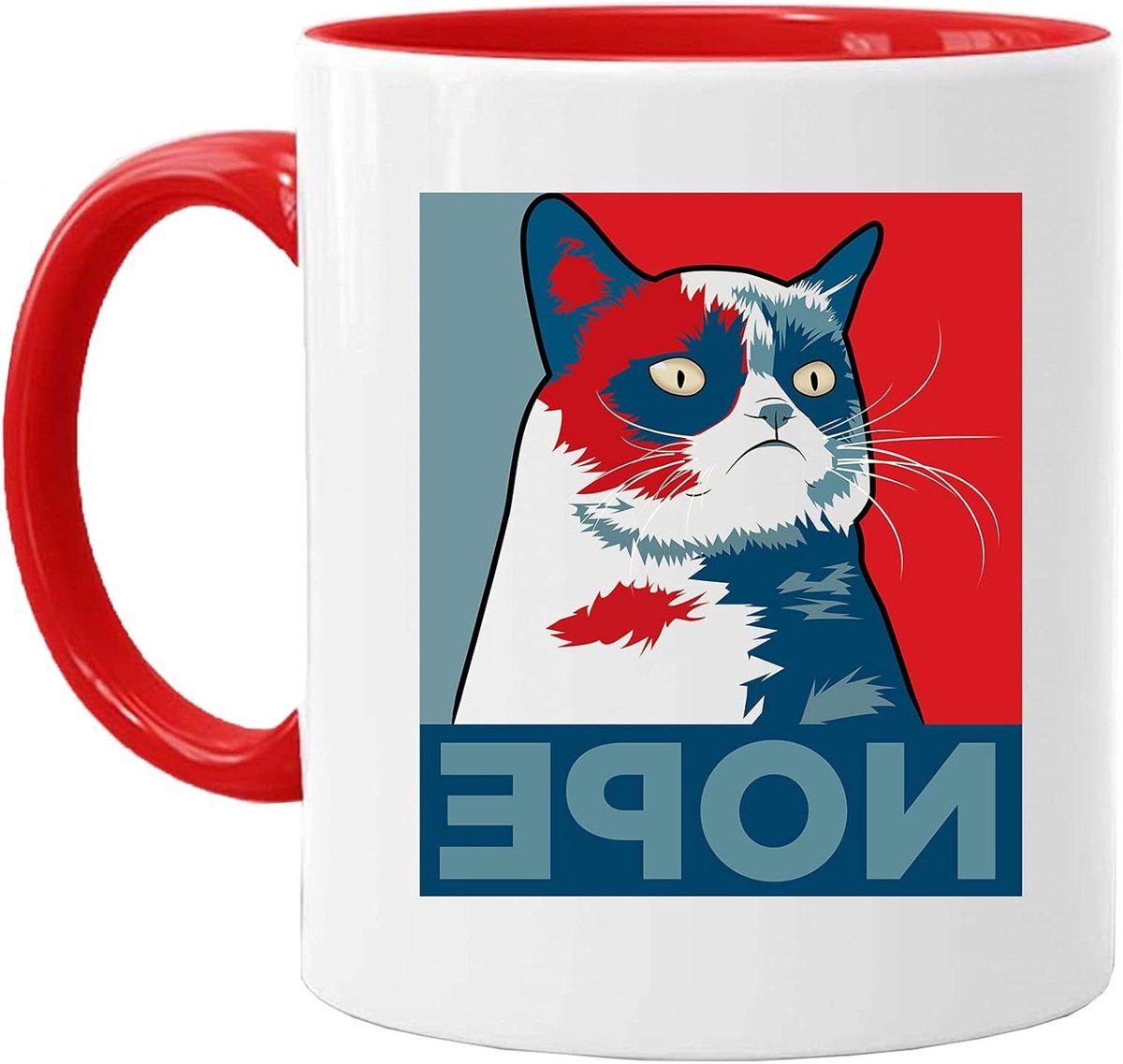 Katten Mok - Thee Koffie Cup - Cadeau Geven - Dubbelzijdig Bedrukt - 330ml - Wit