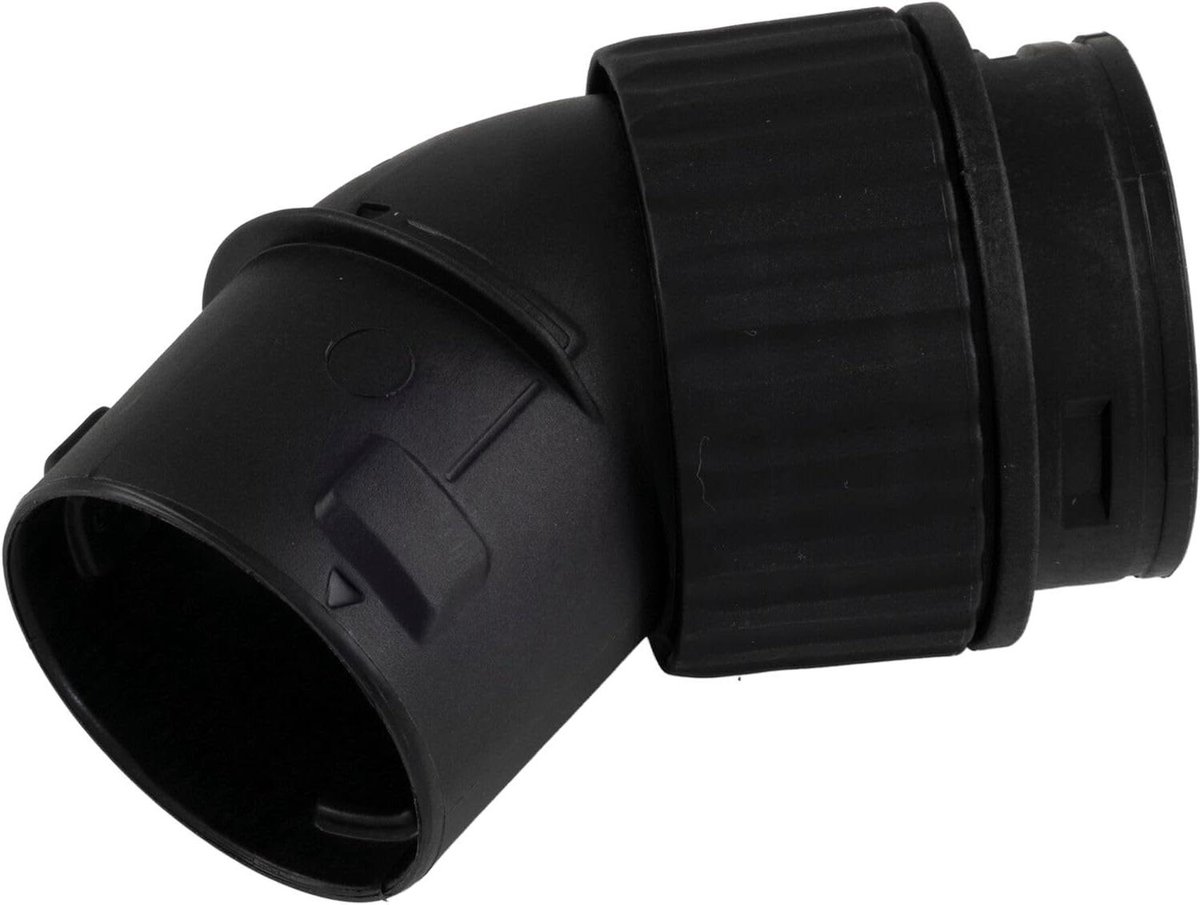 Hoekstuk - Adapter Stofzak - Stofafzuiging - Snelle Verbinding - 19 cm - Zwart