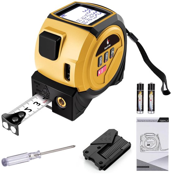Digitale 3-in-1 Rolmeter met Laserafstandsmeter tot 40m voor ...