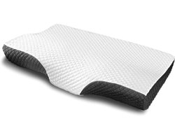 Traagschuim Kussen - Ergonomisch Neksteun - Comfortabel Slapen - Bewezen Contourontwerp - Queen Maat - Donkergrijs