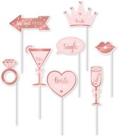 LUQ – Accessoires photo Bride to Be – 8 pièces – Accessoire de luxe – Décoration d'enterrement de vie de jeune fille – Prêt pour la photo – Fête de célibataire